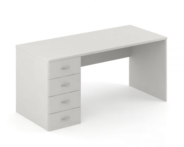 Стіл з тумбою білий 1580x700x740H 2СО160Л White