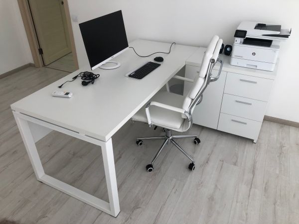 Кабінет White. Стіл 1800х800х750Н + тумба 800х470х750Н