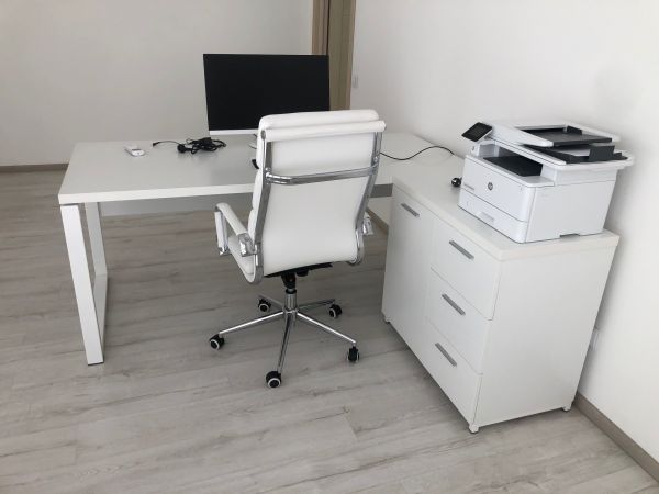 Кабінет White. Стіл 1800х800х750Н + тумба 800х470х750Н